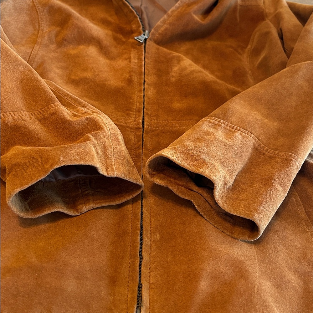 Women’s Vintage Bernardo Tan Suede leather Jacket. Size M - Picture 5 of 13